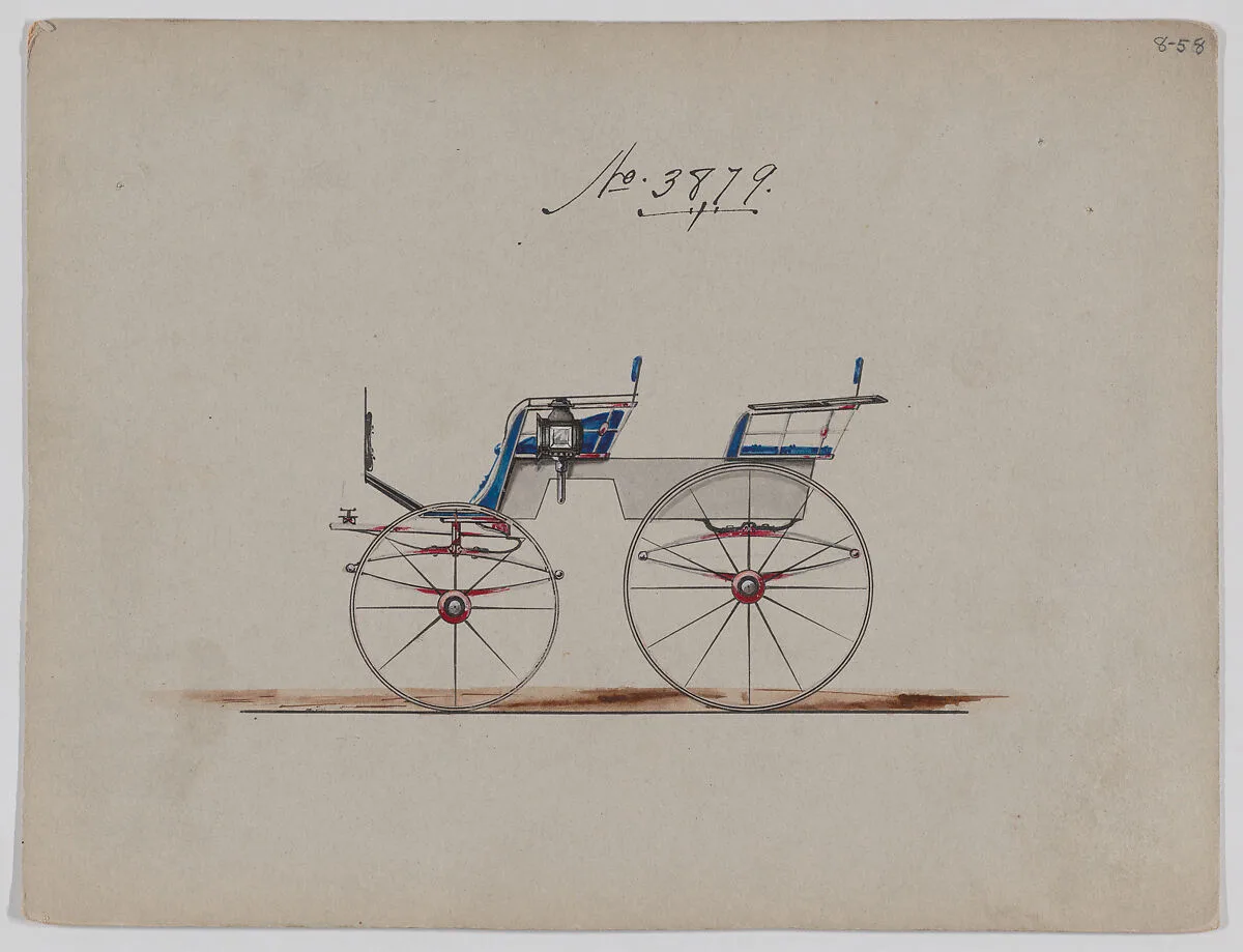 Design for 4 seat Phaeton, no top, no. 3879 — Brewster & Co.
