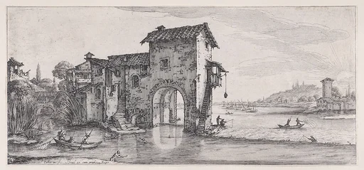Le Moulin a Eau (The Water Mill), from Paysages Gravés pour Jean de Médicis appelées aussi Paysages Dessinés a Florence, Vues de Florence, Paysages d'Italie, et Paysages Définitifs (Landscapes Engraved for Giovanni de'Medici, Landscapes Designed in Florence, Views of Florence, Landscapes of Italy, and Definitive Landscapes)