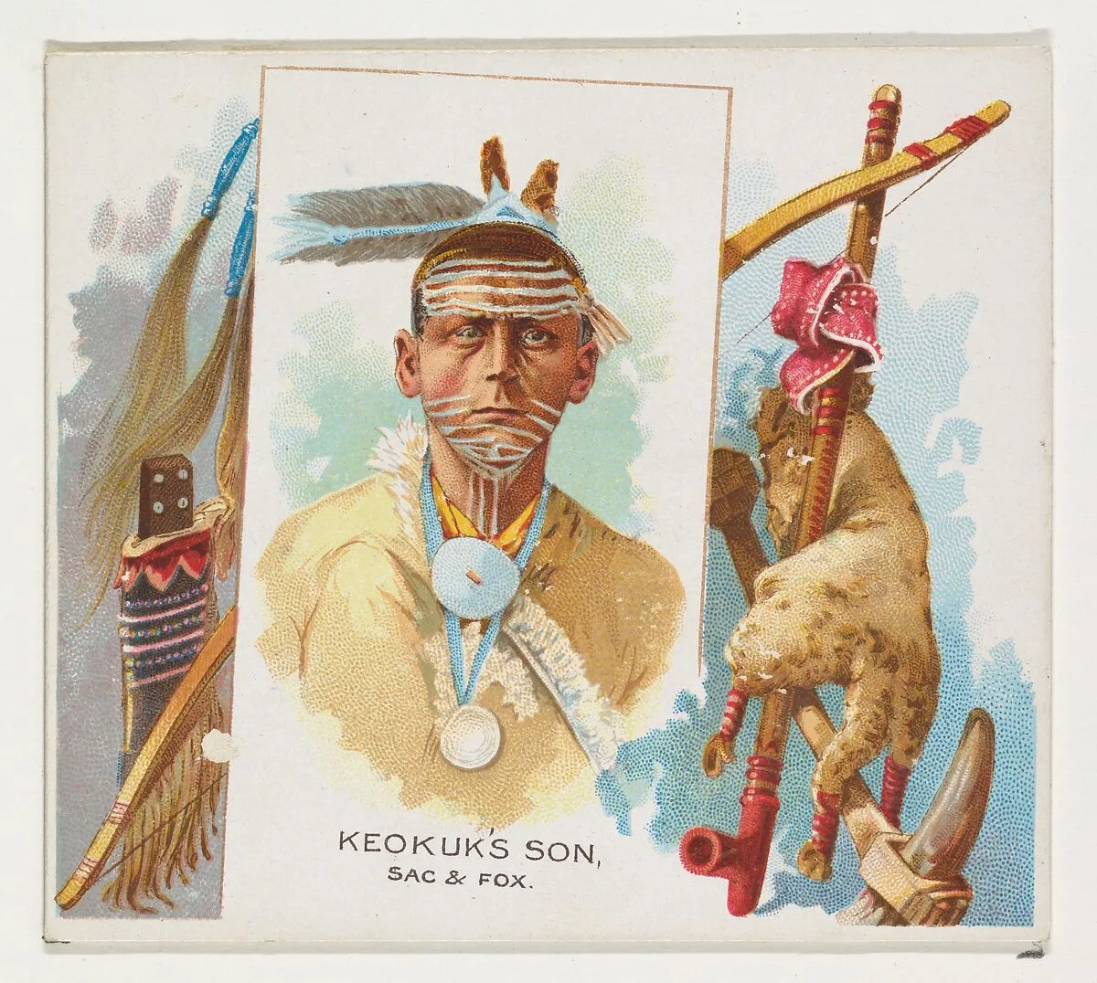Keokuk's Son, Sac & Fox, from the American Indian Chiefs series (N36) for Allen & Ginter Cigarettes — Allen & Ginter
