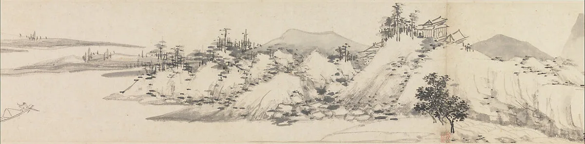 明 沈周 溪山秋色圖 卷|明 沈周 溪山秋色圖 卷明 楷書溪山秋色圖 引首|Autumn Colors among Streams and Mountains — Shen Zhou