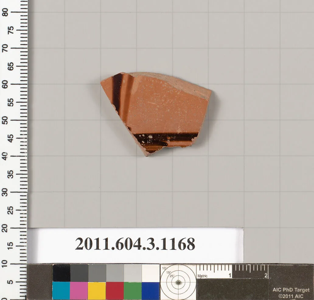 Terracotta fragment of a mastoid (drinking cup with narrow base) or a kyathos (cup-shaped ladle) — Unknown