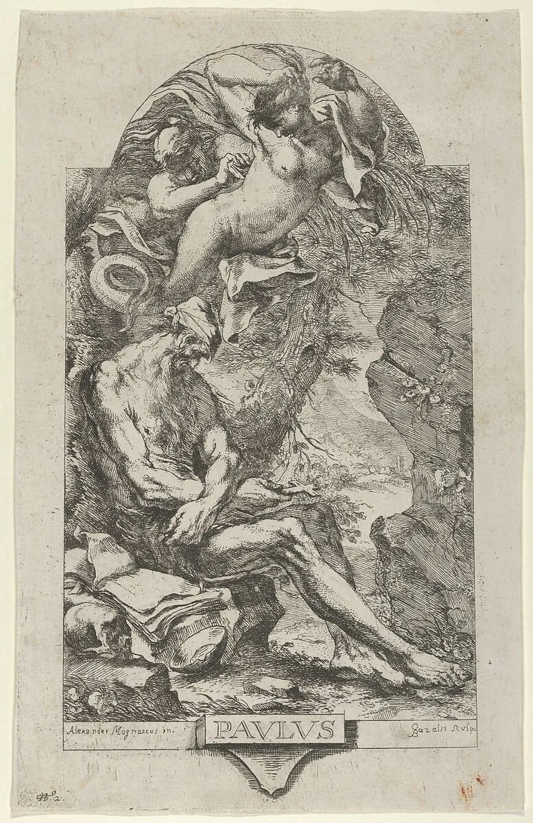 Saint Paul of Thebes tempted by a demon, after Magnasco — Bartolommeo Gazalis|Alessandro Magnasco