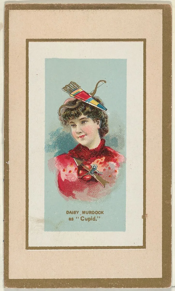 Daisy Murdoch as "Cupid" from the Fancy Dress Ball Costumes series (N107) to promote Honest Long Cut Tobacco manufactured by W. Duke Sons & Co. — W. Duke, Sons & Co.|Knapp & Company