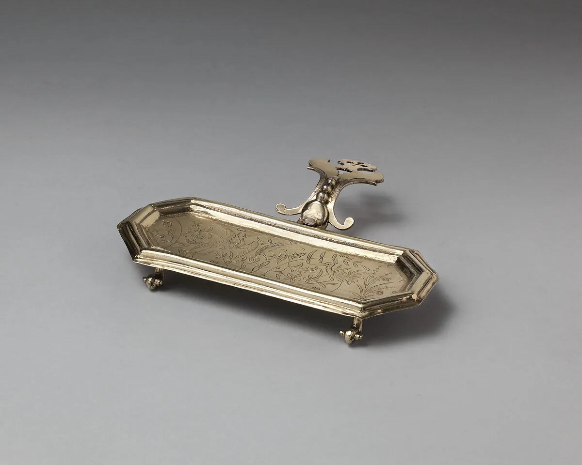 Snuffers tray (part of a toilet service) — I. H., London