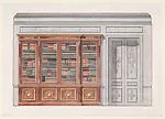 Harold Brown Esq: wall elevation with bookcase and doorway — Ogden Codman, Jr.|Ogden Codman, Jr.