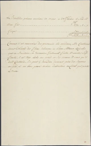 Estimate for repair work and explanatory note