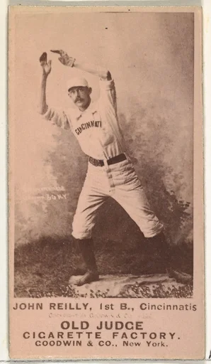 John Good "Long John" Reilly, 1st Base, Cincinnati, from the Old Judge series (N172) for Old Judge Cigarettes