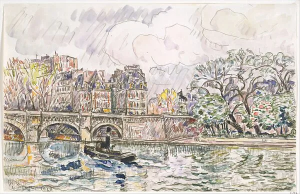 Paris: Le Place Dauphine — Paul Signac