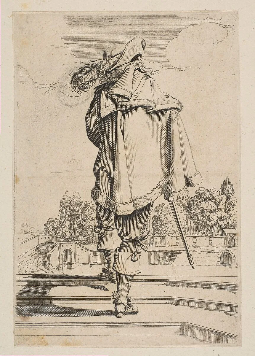 Gentleman in a Cape and Plumed Hat Seen from the Back — Jean de Saint-Igny|Anonymous, French, 17th century|Abraham Bosse