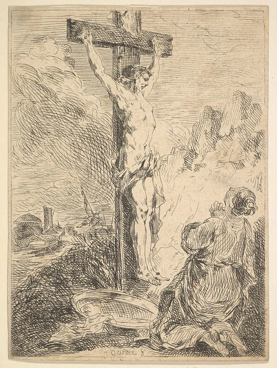 Mary Magdalene Praying at the Foot of the Cross — Michel François Dandré-Bardon