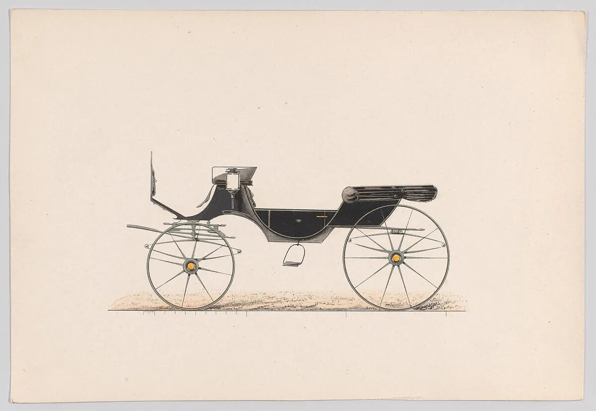 Design for Vis-A-Vis Cabriolet Carriage — Anonymous, French, 19th century