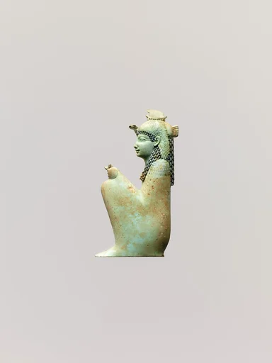 Inlay depicting squatting goddess, probably Hathor