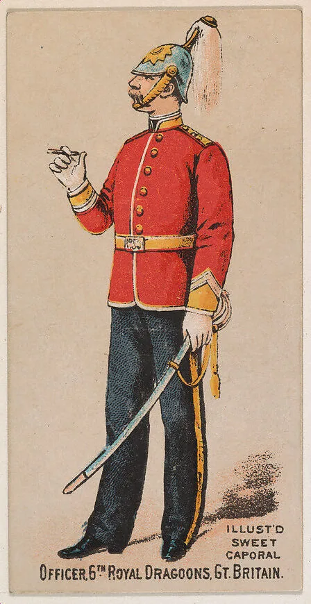 Officer, 6th Royal Dragoons, Great Britain, from the Military Series (N224) issued by Kinney Tobacco Company to promote Sweet Caporal Cigarettes — Kinney Brothers Tobacco Company