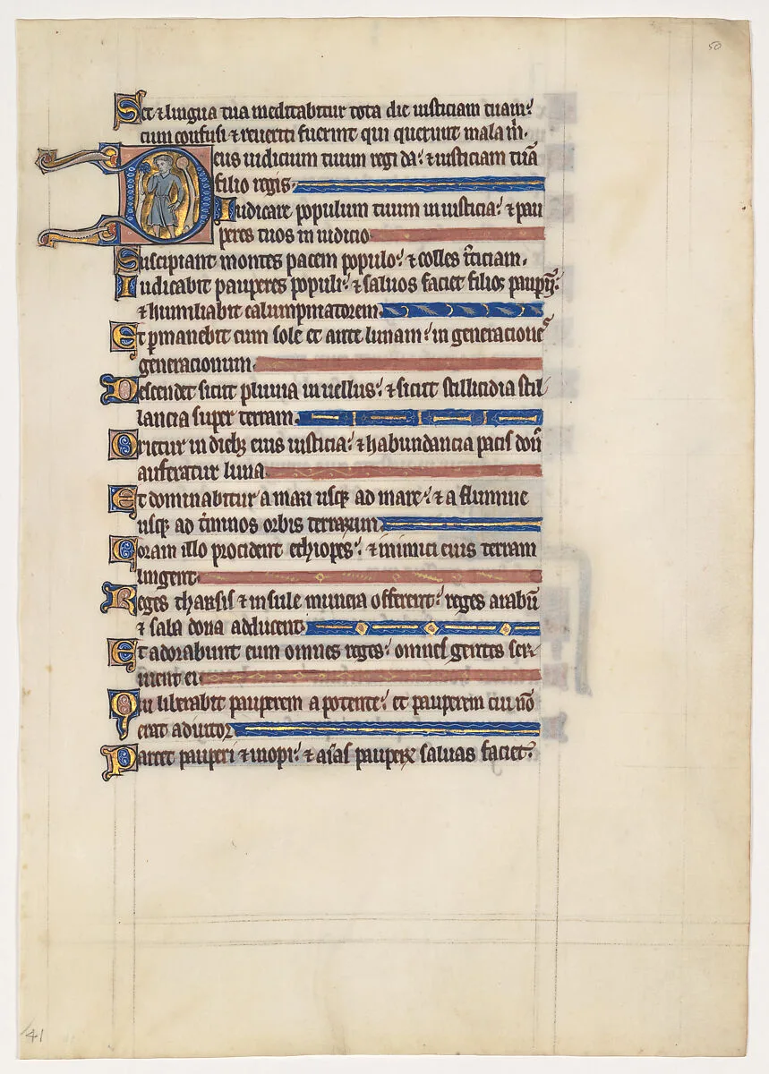 Manuscript Leaf from a Royal Psalter — Unknown
