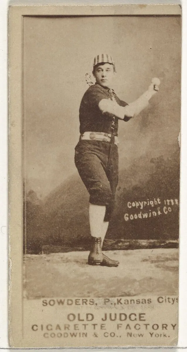 John Sowders, Pitcher, Kansas City Cowboys, from the Old Judge series (N172) for Old Judge Cigarettes — Goodwin & Company