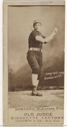 John Sowders, Pitcher, Kansas City Cowboys, from the Old Judge series (N172) for Old Judge Cigarettes