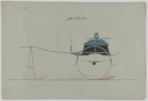 Design for Dog Cart or 2 Wheeler, no. 3999