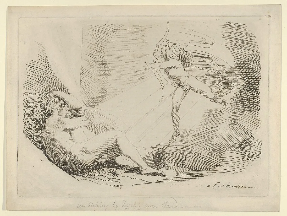 Chrysogone Conceives, in a Ray of Sunshine, Amoretta and Belphoebe (Edmund Spenser, "The Faerie Queene, III, vi) — Henry Fuseli