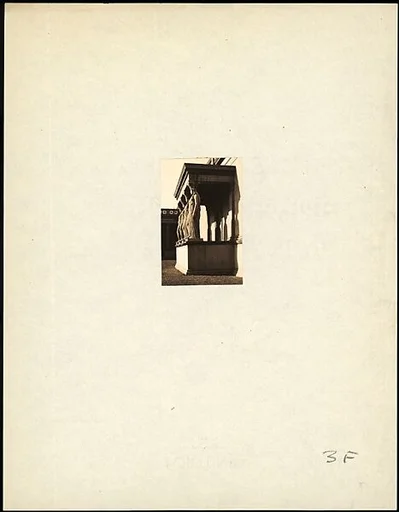[Oblique View of Greek Revival Porch with Four Caryatid Columns, for Fortune Portfolio "Chicago: A Camera Exploration"]