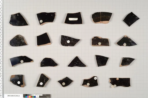Terracotta fragments of kylikes (drinking cups)
