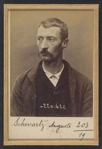 Schwartz. Auguste. 31 ans, né à Paris Xlle le 23/1/63. Maroquinier. Anarchiste. 2/7/94.