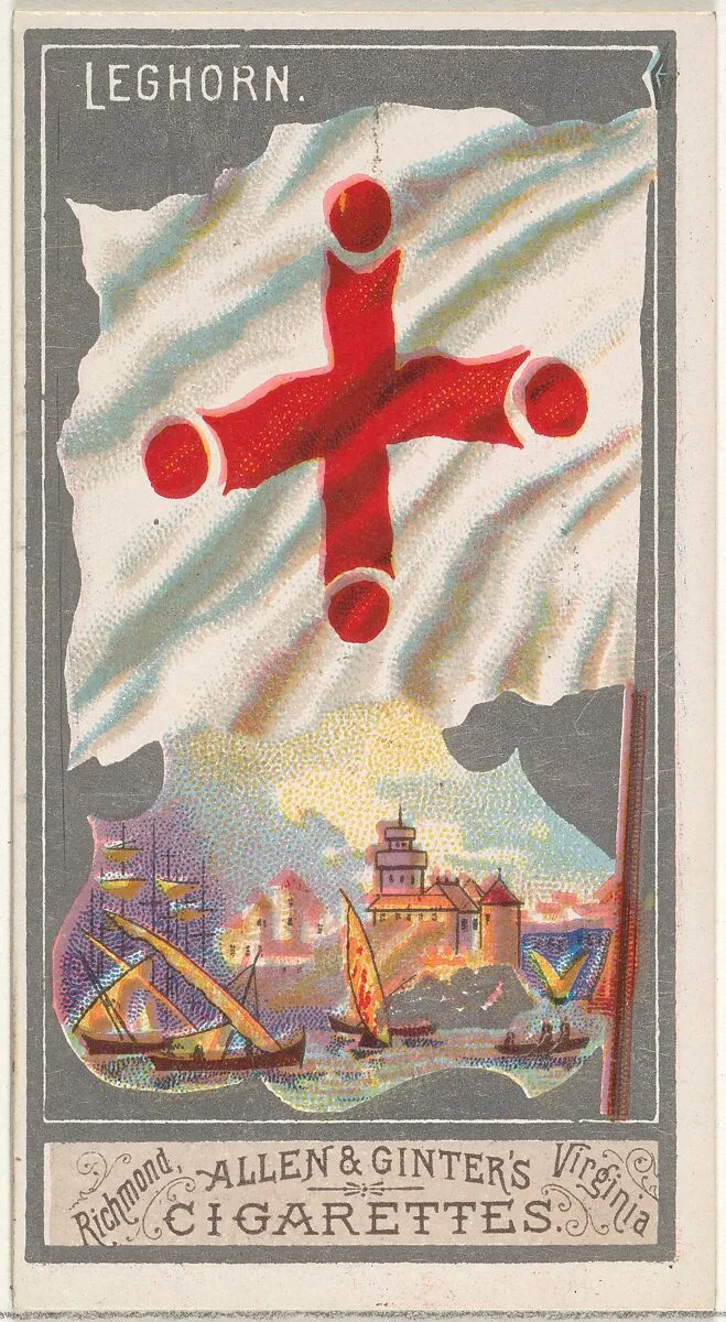 Leghorn, from the City Flags series (N6) for Allen & Ginter Cigarettes Brands — Allen & Ginter