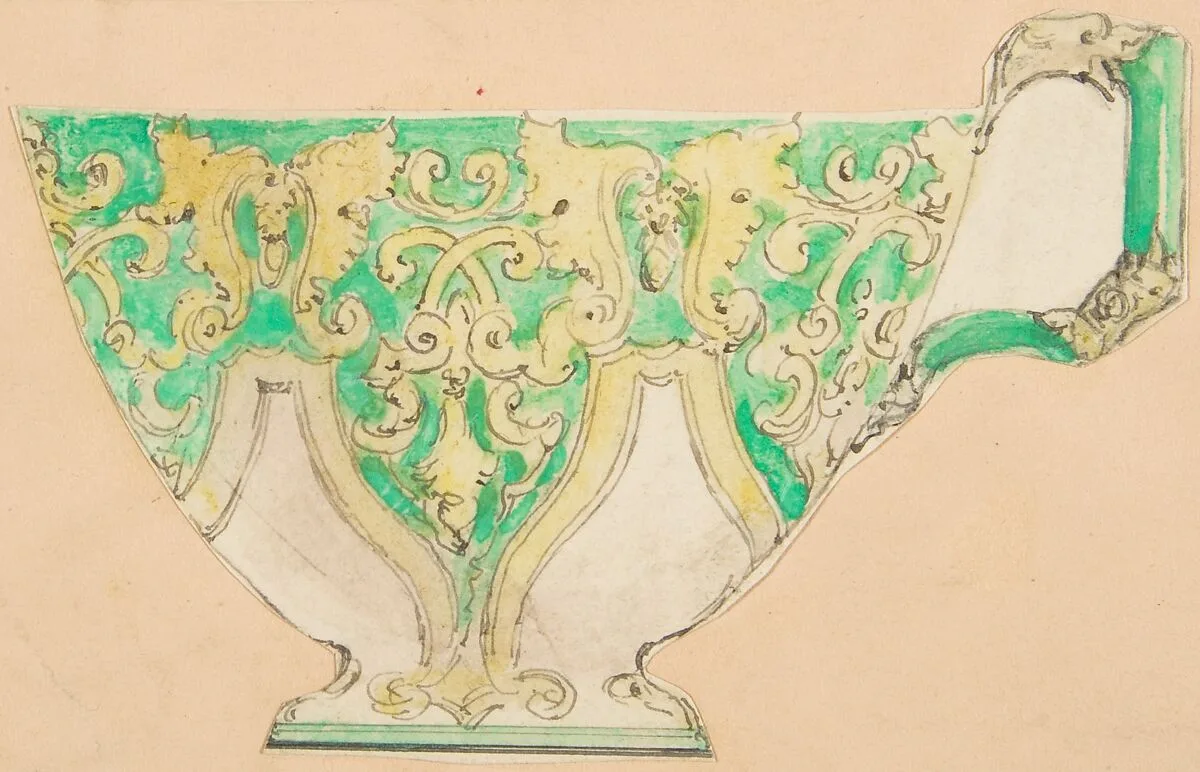 Design for a tea cup — Anonymous, French, 19th century