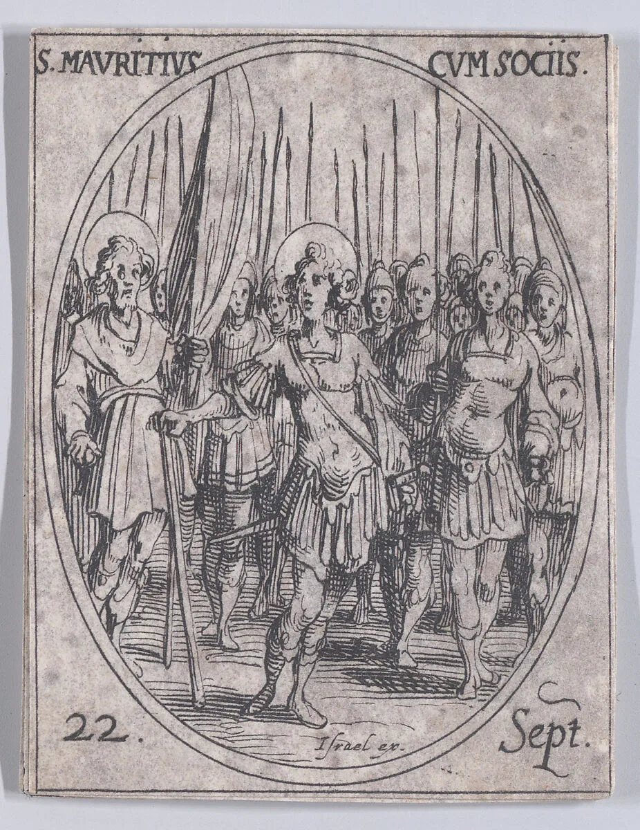 S. Maurice et Ses Compagnons (St. Maurice and His Companions), September 22nd, from "Les Images De Tous Les Saincts et Saintes de L'Année" (Images of All of the Saints and Religious Events of the Year) — Jacques Callot|Israël Henriet