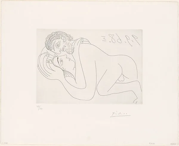 Amorous Couple: Rapahel and the Fornarina, End, from 347 Suite — Pablo Picasso|Aldo and Piero Crommelynck|Galerie Louise Leiris