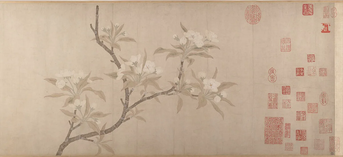 元 佚名 倣錢選 梨花圖 卷|Pear Blossoms — Unidentified|Qian Xuan