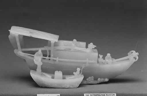 清中期  玉雕船形擺件|Ornament in the shape of a boat