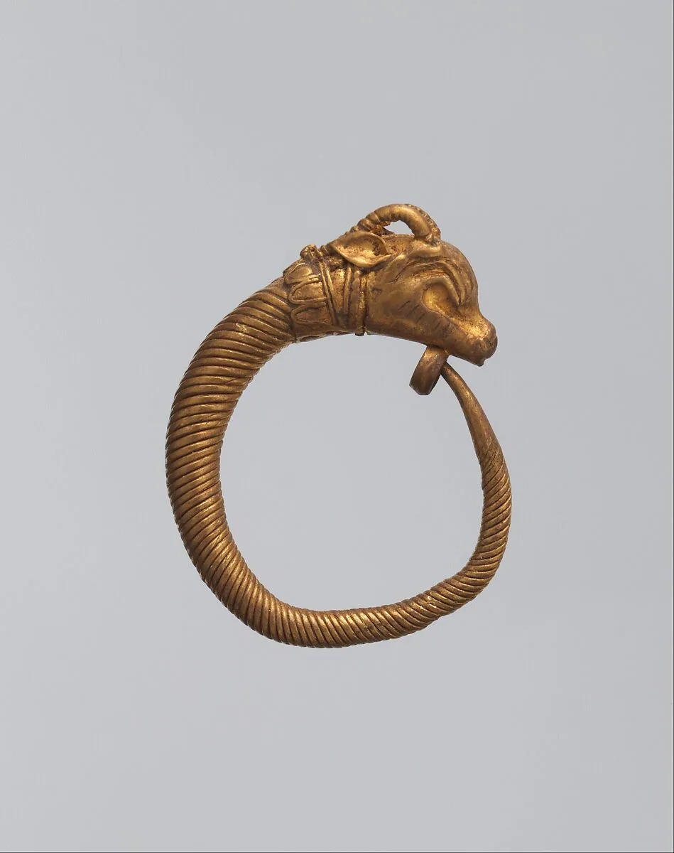 Earring with ibex head — Unknown