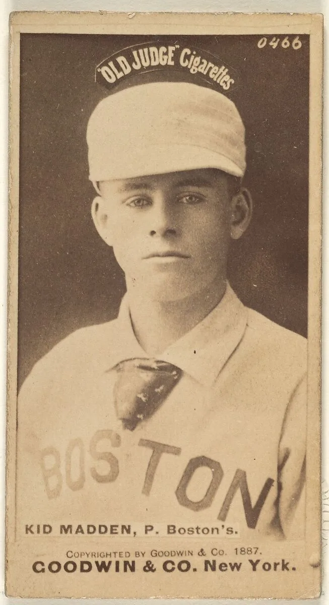 Kid Madden, Pitcher, Boston, from the Old Judge series (N172) for Old Judge Cigarettes — Goodwin & Company