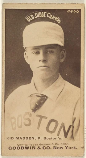 Kid Madden, Pitcher, Boston, from the Old Judge series (N172) for Old Judge Cigarettes
