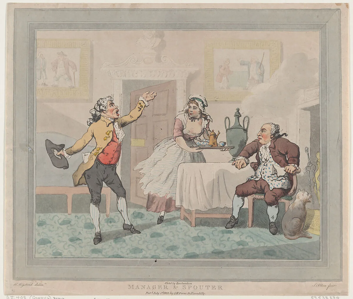 Manager & Spouter — S. W. Fores|Henry Wigstead|Thomas Rowlandson|Samuel Alken|David Garrick