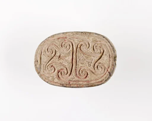 Scarab Incised with Hieroglyphs and Scrolls