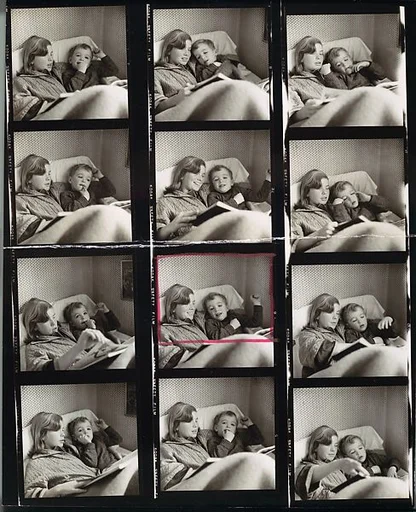 [3 Original Annotated Contact Sheets of the Coggeshall Family]