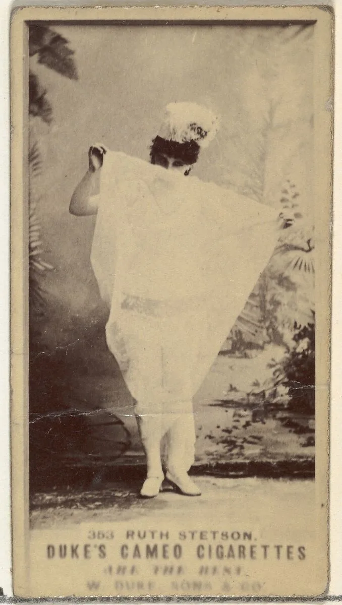 Card Number 353, Ruth Stetson, from the Actors and Actresses series (N145-5) issued by Duke Sons & Co. to promote Cameo Cigarettes — W. Duke, Sons & Co.