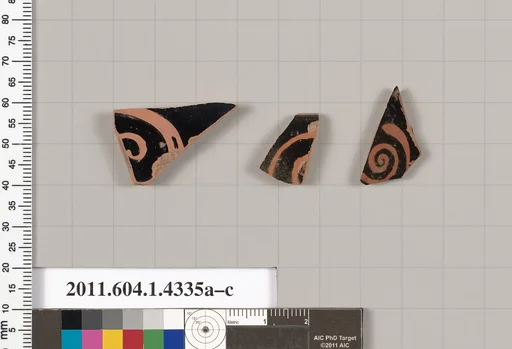 Terracotta fragments of kylikes (drinking cups)
