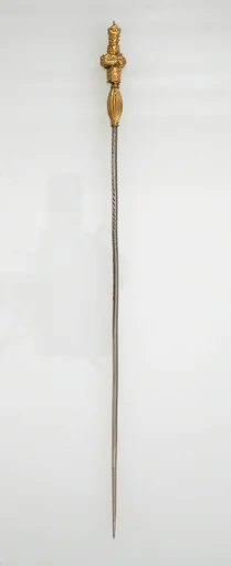 Hairpin with Decorated Gold Bead Finial