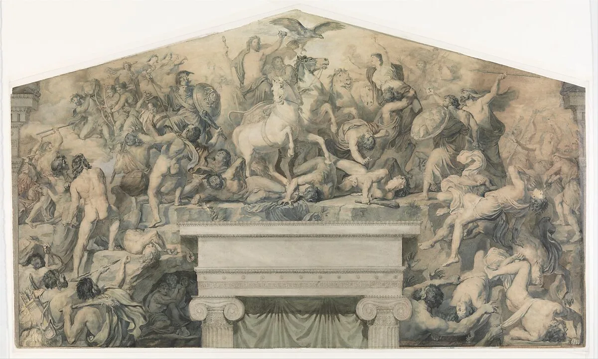 Design for a Mural with the Battle between the Gods of Olympus and the Giants — Paul Chenavard