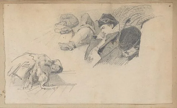 Men Sleeping on Deck of Ship (from Scrapbook) — John Singer Sargent