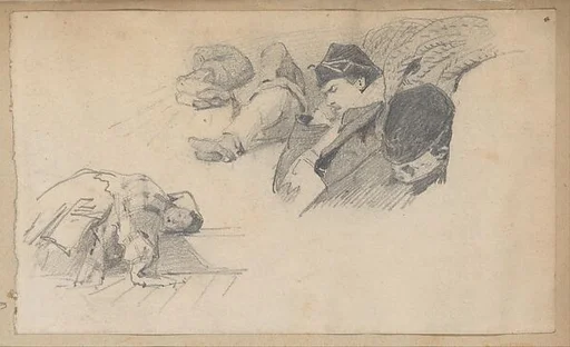 Men Sleeping on Deck of Ship (from Scrapbook)