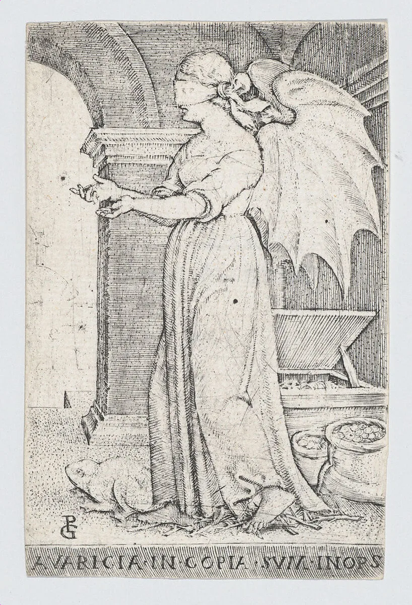 Avarice (Avaritia), from The Seven Vices — Georg Pencz