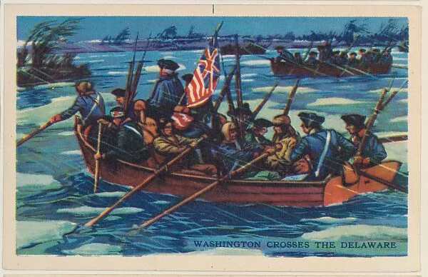 Washington Crosses the Delaware, bakery card from the Frontiers of Freedom series (D39-4), issued by the Gordon Bread Company — Gordon Bread Company