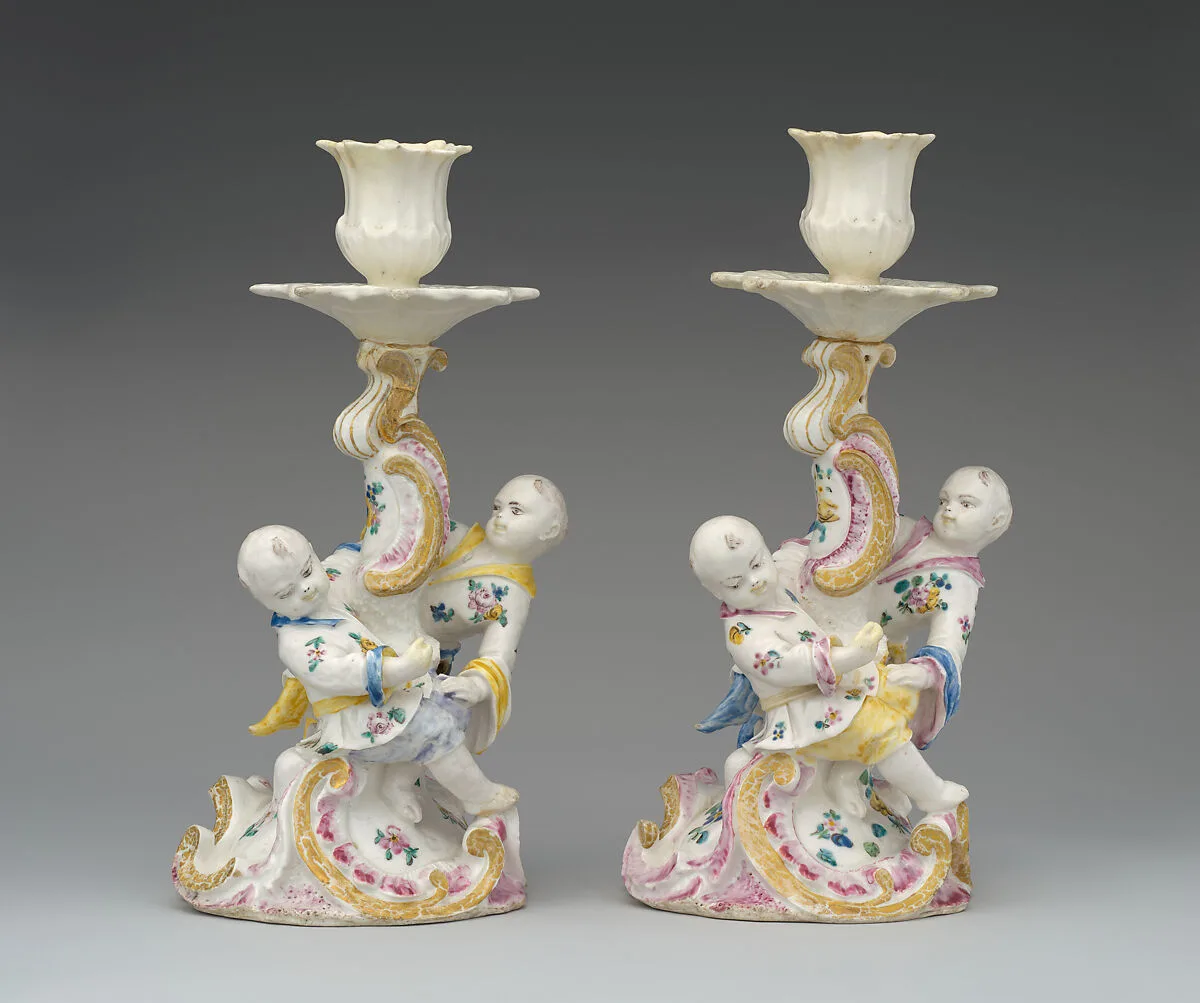 Pair of candlesticks — Derby Porcelain Manufactory