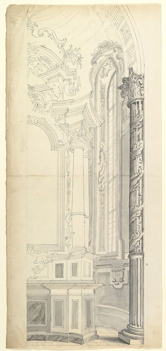 Halved Design for an Altar in a Chapel — Anonymous, Italian, Piedmontese, 18th century