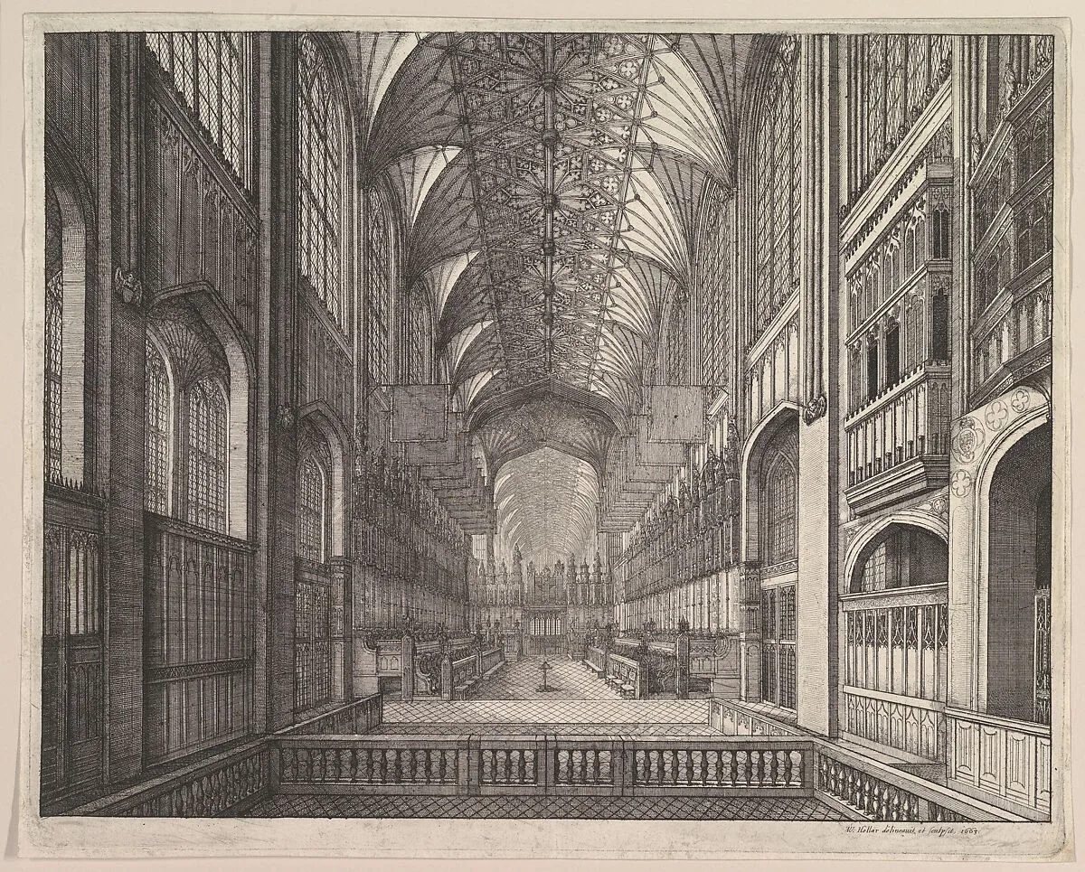 St. George's Chapel Choir, Windsor (from Elias Ashmole's "The Order of the Garter," 1672) — Wenceslaus Hollar
