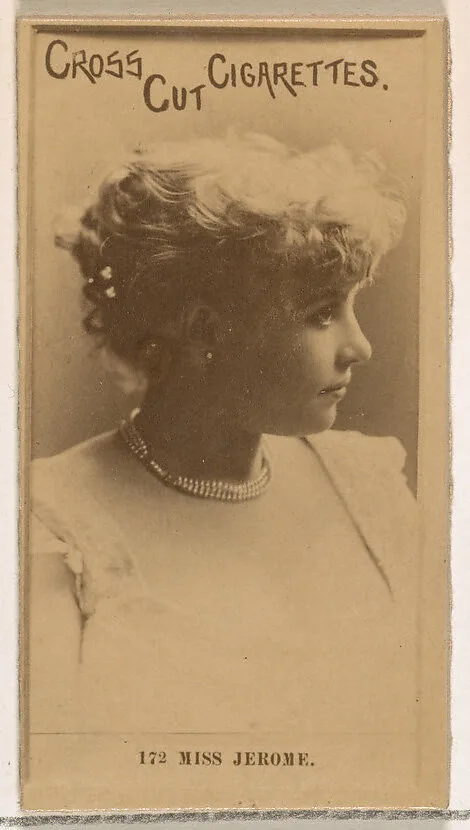 Card Number 172, Miss Jerome, from the Actors and Actresses series (N145-2) issued by Duke Sons & Co. to promote Cross Cut Cigarettes — W. Duke, Sons & Co.