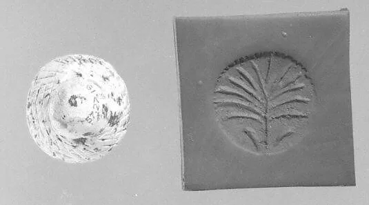 Stamp seal (conoid knob) with plant — Unknown